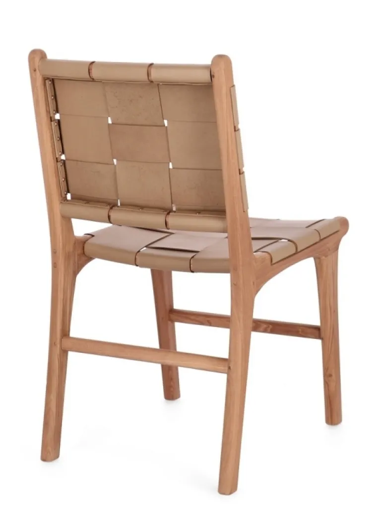 SEDIA IN PELLE TORTORA - JOANNA