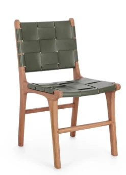 SEDIA IN PELLE VERDE - JOANNA