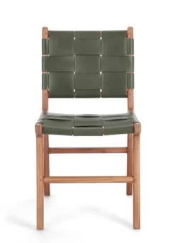 SEDIA IN PELLE VERDE - JOANNA