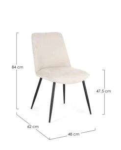 SEDIA IN TESSUTO BEIGE - CORA