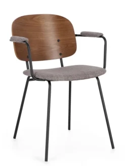 SEDIA IN TESSUTO GRIGIO - SIENNA