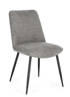 SEDIA IN TESSUTO GRIGIO SCURO - CORA