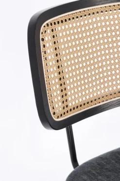 SEDIA IN TESSUTO GRIGIO SCURO - GLENNA