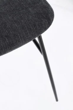 SEDIA IN TESSUTO GRIGIO SCURO - GLENNA