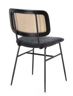 SEDIA IN TESSUTO GRIGIO SCURO - GLENNA