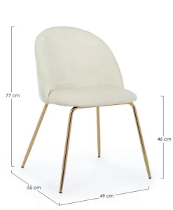 SEDIA IN VELLUTO BIANCO - TANYA