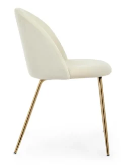 SEDIA IN VELLUTO BIANCO - TANYA