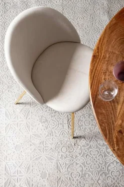 SEDIA IN VELLUTO BIANCO - TANYA