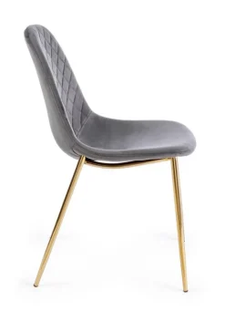 SEDIA IN VELLUTO GRIGIO SCURO - TERRY