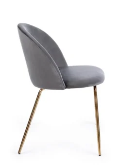 SEDIA IN VELLUTO GRIGIO SCURO - TANYA