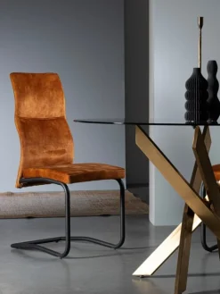 SEDIA IN VELLUTO RUGGINE - THELMA
