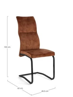 SEDIA IN VELLUTO RUGGINE - THELMA