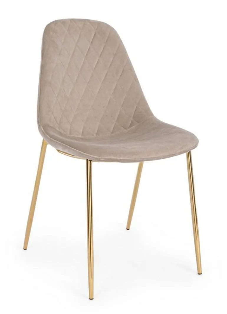 SEDIA IN VELLUTO TORTORA - TERRY