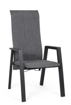 SEDIA RECLINABILE IN ALLUMINIO ANTRACITE JX55 - ETHAN