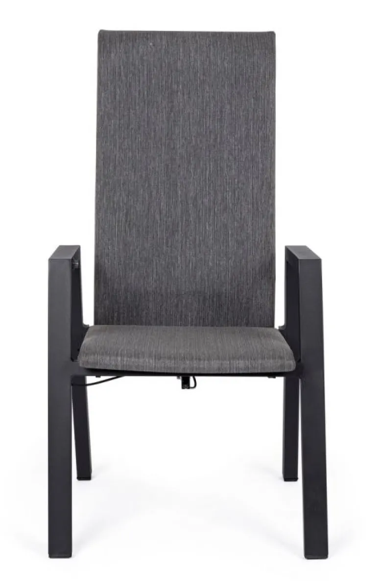 SEDIA RECLINABILE IN ALLUMINIO ANTRACITE JX55 - ETHAN