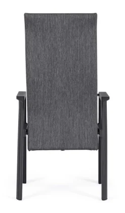 SEDIA RECLINABILE IN ALLUMINIO ANTRACITE JX55 - ETHAN