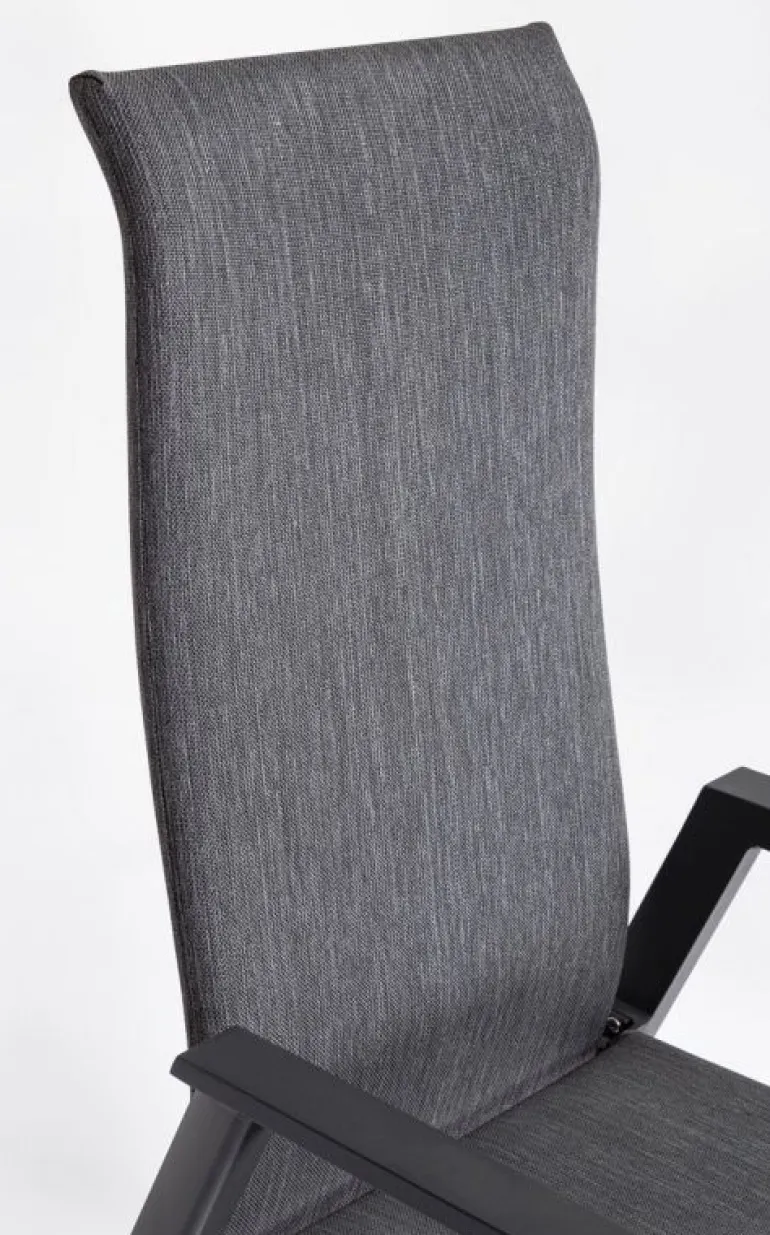 SEDIA RECLINABILE IN ALLUMINIO ANTRACITE JX55 - ETHAN