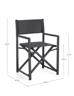 SEDIA REGISTA IN ALLUMINIO GRIGIO SCURO - TAYLOR