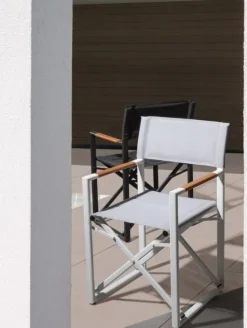 SEDIA REGISTA IN ALLUMINIO PIEGHEVOLE BIANCO YK11 - LAGUN