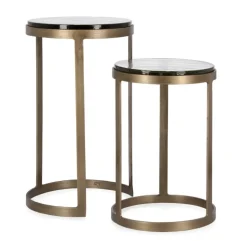 SET 2 TAVOLINI FINITURA OTTONE YX49 - ZAYLA