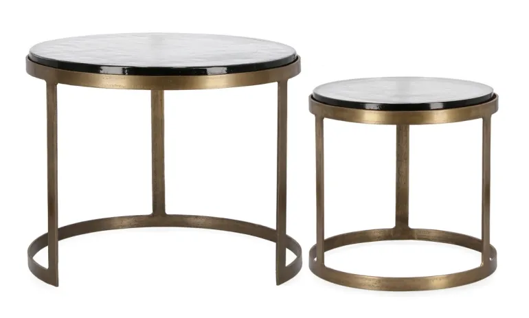 SET 2 TAVOLINI FINITURA OTTONE YX54 - ZAYLA