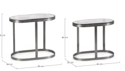 SET 2 TAVOLINI OVALI FINITURA NICKLE - ZAYLA