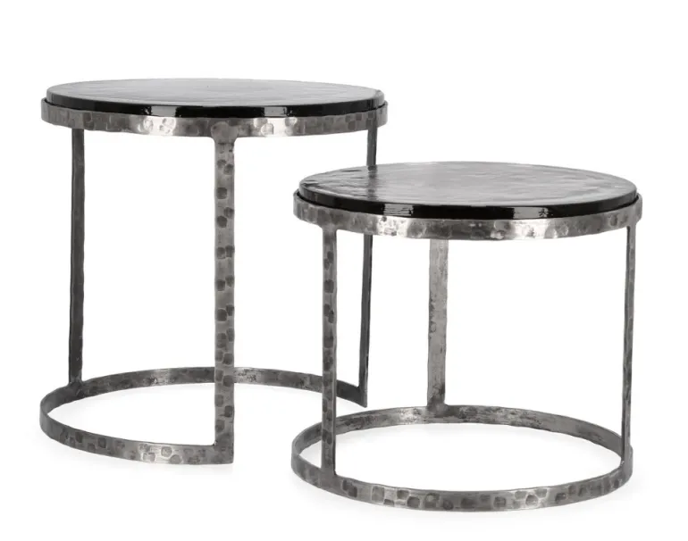 SET 2 TAVOLINI TONDI FINITURA NICKLE - ZAYLA