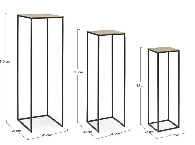 SET3 PORTA PIANTA IN ALLUMINIO - AMIRA