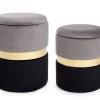 SET2 POUF CONTENITORE GRIGIO NERO - POLINA