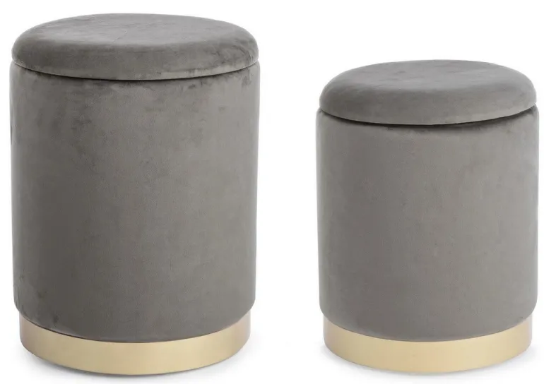 SET2 POUF CONTENITORE GRIGIO - POLINA