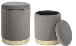 SET2 POUF CONTENITORE GRIGIO - POLINA
