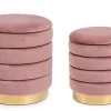SET2 POUF CONTENITORE IN LEGNO ROSA ANTICO - DARINA