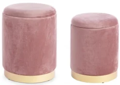 SET2 POUF CONTENITORE ROSA ANTICO - POLINA