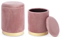 SET2 POUF CONTENITORE ROSA ANTICO - POLINA