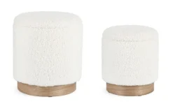 SET2 POUF CONTENITORE ZOYA BIANCO TEDDY