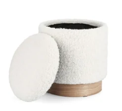 SET2 POUF CONTENITORE ZOYA BIANCO TEDDY