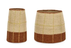 SET2 P.VASO DECORAT TUY NATURALE MARRONE