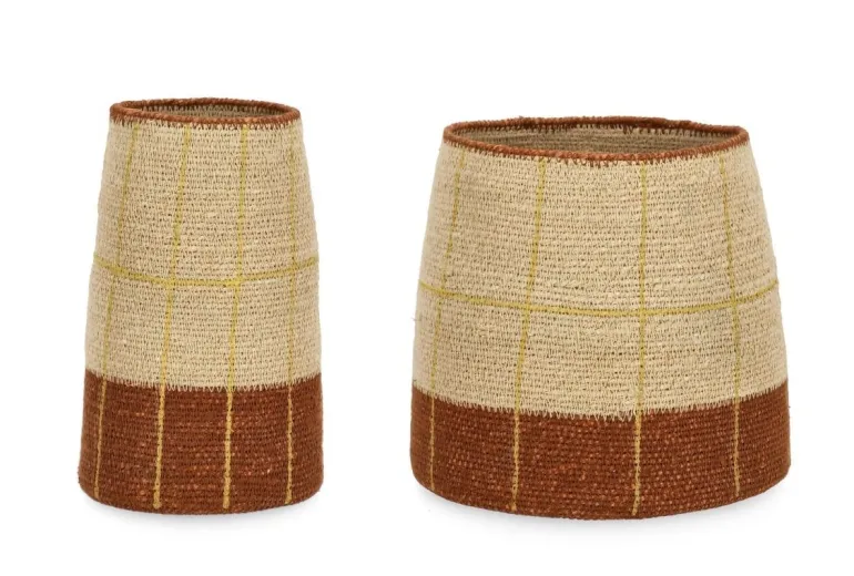 SET2 P.VASO DECORAT TUY NATURALE MARRONE