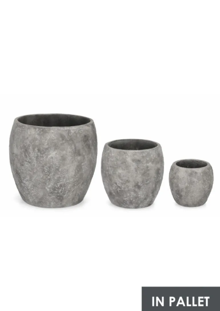 SET3 P.VASO MEILI BOMBATO GRIGIO