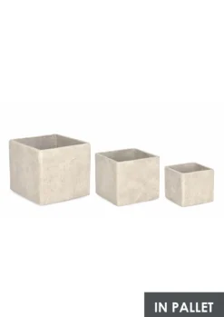 SET3 P.VASO MEILI QUADRATO BASSO BEIGE