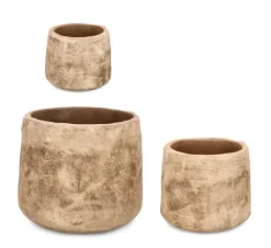 SET3 P.VASO MINH BASSO TERRACOTTA BRUNIT