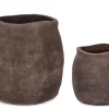 SET2 P.VASO MINH SAGOMATO TERRACOT SCURA