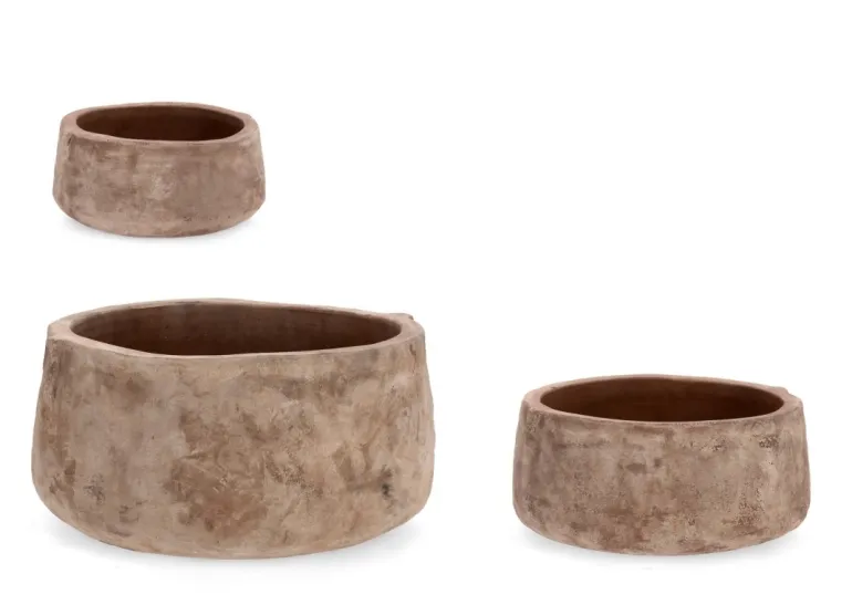 SET3 P.VASO MINH TONDO TERRACOTTA BRUNIT