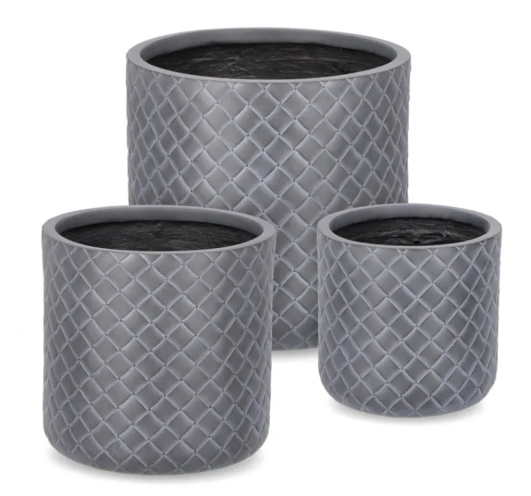 SET3 P.VASO RHOMBUS CIL ANTRACITE