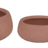 SET3 P.VASO RIBBED BOMB TERRACOTTA BASSO