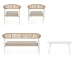 SET4 SALOTTO C-C JANDIA BIANCO/BEIGE