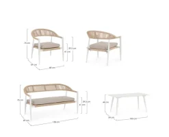SET4 SALOTTO C-C JANDIA BIANCO/BEIGE