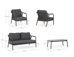 SET4 SALOTTO C-C MIRAVET ANT/VERDE