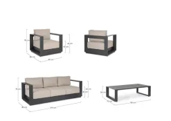 SET4 SALOTTO C-C MOSES ANTRACITE YK13