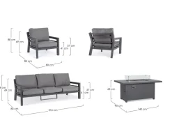 SET4 SALOTTO IN ALLUMINIO ANTRACITE PG61 - HENDRIX